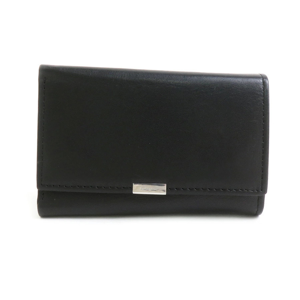Salvatore Ferragamo Key Case Wallet Leather Black